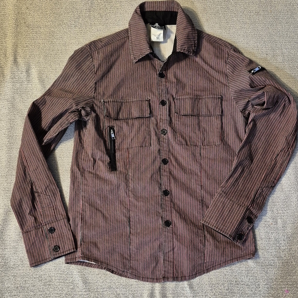 Lip Service Other - Vintage Men's LIP SERVICE Striped Button Down Shirt sz M Zippers Punk Goth Slim,